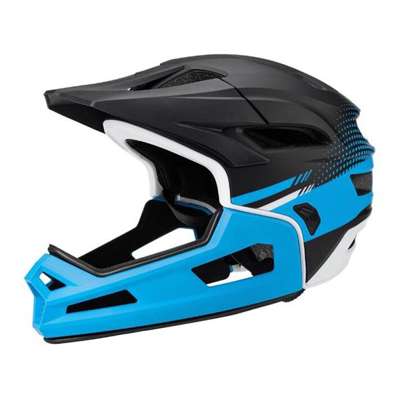 bedienty Full Face Bike Helmet Protective Helmet Mountain Blue Black Shock Absorbing Helmet Bike Blue Black