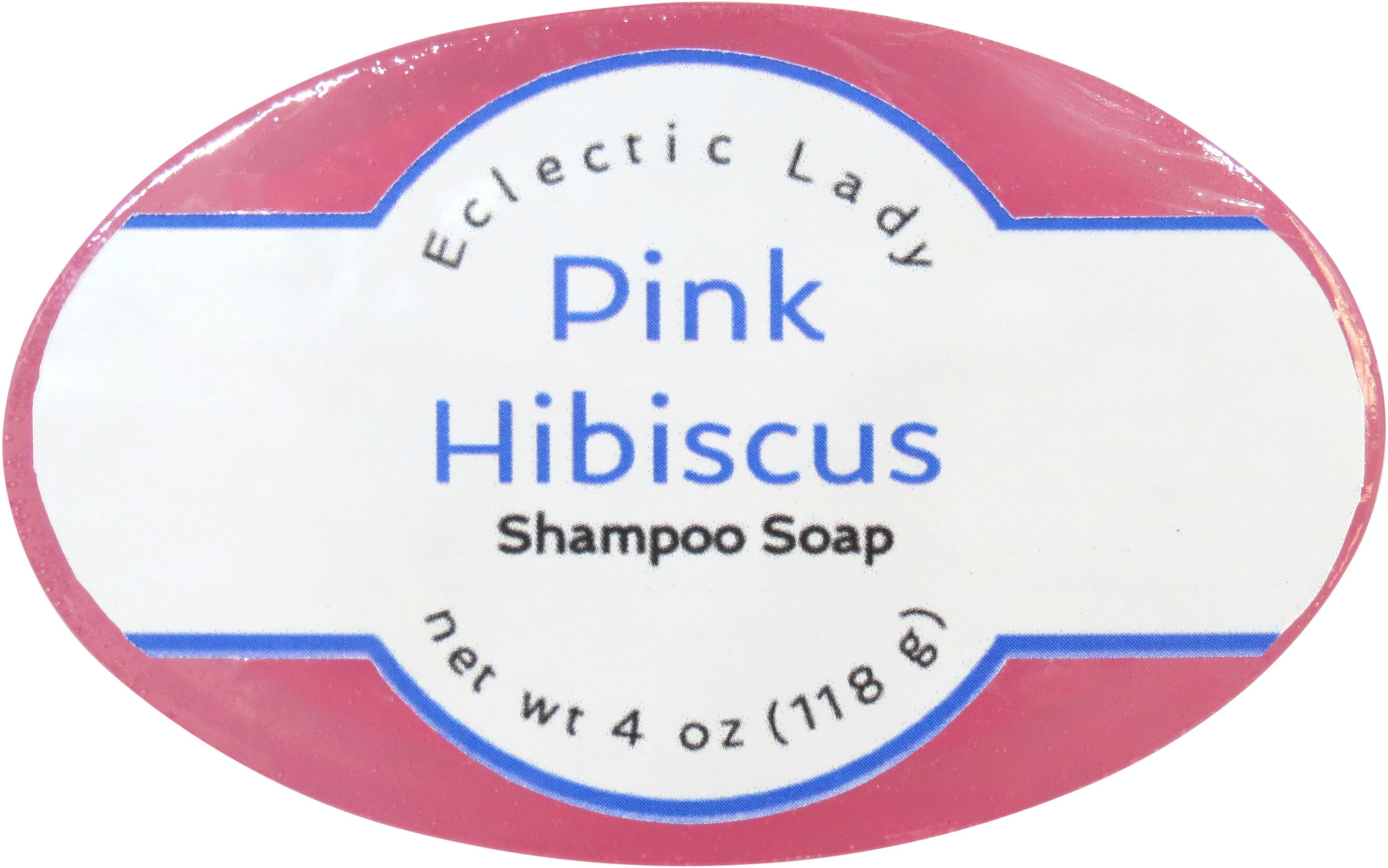Pink Hibiscus Shampoo Soap Bar By Eclectic Lady with Pure Argan Oil, Silk Protein, Honey Protein and Extracts of Calendula Flower, Aloe, Carrageenan, Sunflower - 4 oz Bar