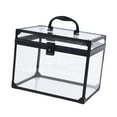 thumbnail image 2 of Organizador de maquillaje acrílico, elegante caja de corona transparente para guardar herramientas de maquillaje, estuche de tren para artistas, para Negro claro, 2 of 7