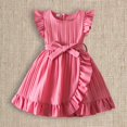 thumbnail image 2 of XQYLOS Girls Summer Princess Dress with Sweet Ruffle Details, Short Sleeve Comfort Casual Dress for Toddler Girls, Stretchy Fabric Party Outfit, 2 of 8