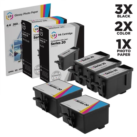 LD Products Compatible Cartridge Replacement for Dell Photo P703W Series 20 (3 Black  2 Color  5-Pack)