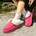 thumbnail image 4 of Pmoiste Fuzzy Slippers for Women Fluffy Furry Collar Cozy Memory Foam Non Slip Warm Winter House Slipper, 4 of 7