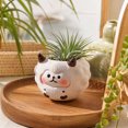 thumbnail image 4 of Cartoon Animal Shaped Ceramic Plant Pot Holder with Cavity for Tabletop Windowsill Indoor Greenery Display Cute Desktop Decor, 4 of 7