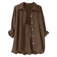 thumbnail image 2 of Girls' Timeless 4-15Y Summer Set, Long Sleeve Pocket Shirt & Shorts, Comfortable Casual Kids Wear Brown 11-12 Years, 2 of 9