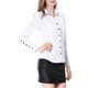 thumbnail image 2 of Allegra K Camisa de mujer con cuello en punta, botones fruncidos y pu?os decorativos blanco L Unique Bargains Camisa, 2 of 7