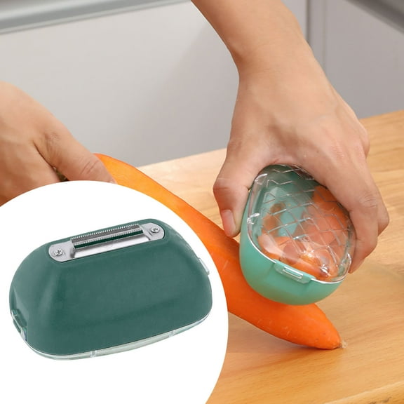 Vegetable Peeler with Catcher Kitchen Tool for Carrot Cucumber Melon Efficient Ergonomic Fruit Peeler with Storage Container
