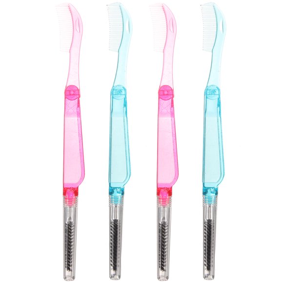 unbranded 4Ud Cepillo Plegable 2 En 1 Con Peine Para Pestañas Para Uso En Maquillaje Diario