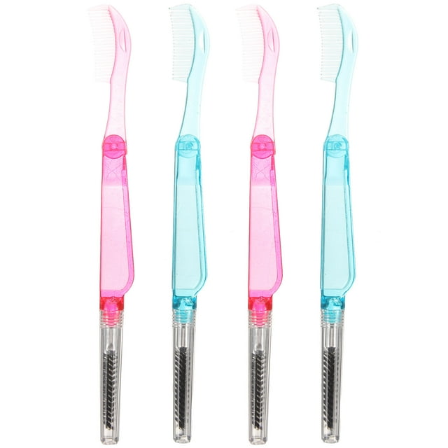 unbranded 4Ud Cepillo Plegable 2 En 1 Con Peine Para Pestañas Para Uso En Maquillaje Diario