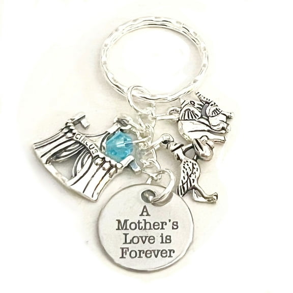 Hanalea Island Jewelry Co. A Mother’s Love is Forever Dumbo Inspired Silver Charm Keychain Accessories Mom Baby Gift of Love & Memorial