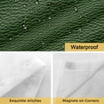 thumbnail image 4 of No Hook Shower Curtain with Snap in Liner, Retro Minimalist Green Leather Waterproof Bath Curtain Double Layers with See Through Top Window, Farm Vintage Cowhide Texture Hotel Shower Curtains 72x72in, 4 of 9