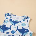 thumbnail image 6 of TOWED22 Infant Baby Boy Clothes 2pcs Summer Sets Sleeveless Top Tee + Graphic Pocket Shorts Casual Outfits(Blue,3-6 M), 6 of 8