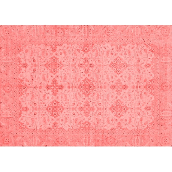 Ahgly Company Machine Washable Indoor Rectangle Abstract Red Modern Area Rugs, 5' x 8'