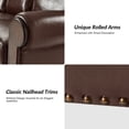thumbnail image 6 of 81" Vegan Leather Sofa 3-Seater Couch With Wooden Decoration Rolled Arms, Brown, 6 of 9