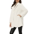 thumbnail image 4 of INSPIRE CHIC Lapel Faux Fur Coat for Women's Fuzzy Winter Warm Jacket Overcoat with Pockets XS White, 4 of 6