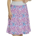 thumbnail image 1 of Women's Mushroom Trippy Swirls Eyes A-line Printed Skirt Casual Wear, L, Purple Pale Blue Yellow, by Ambesonne, 1 of 6