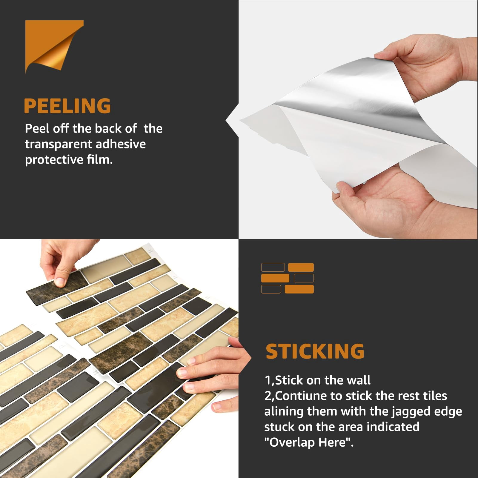 10-sheet Peel And Stick Backsplash Tile For Kitchen  Splash On Tiles Wall (sand)