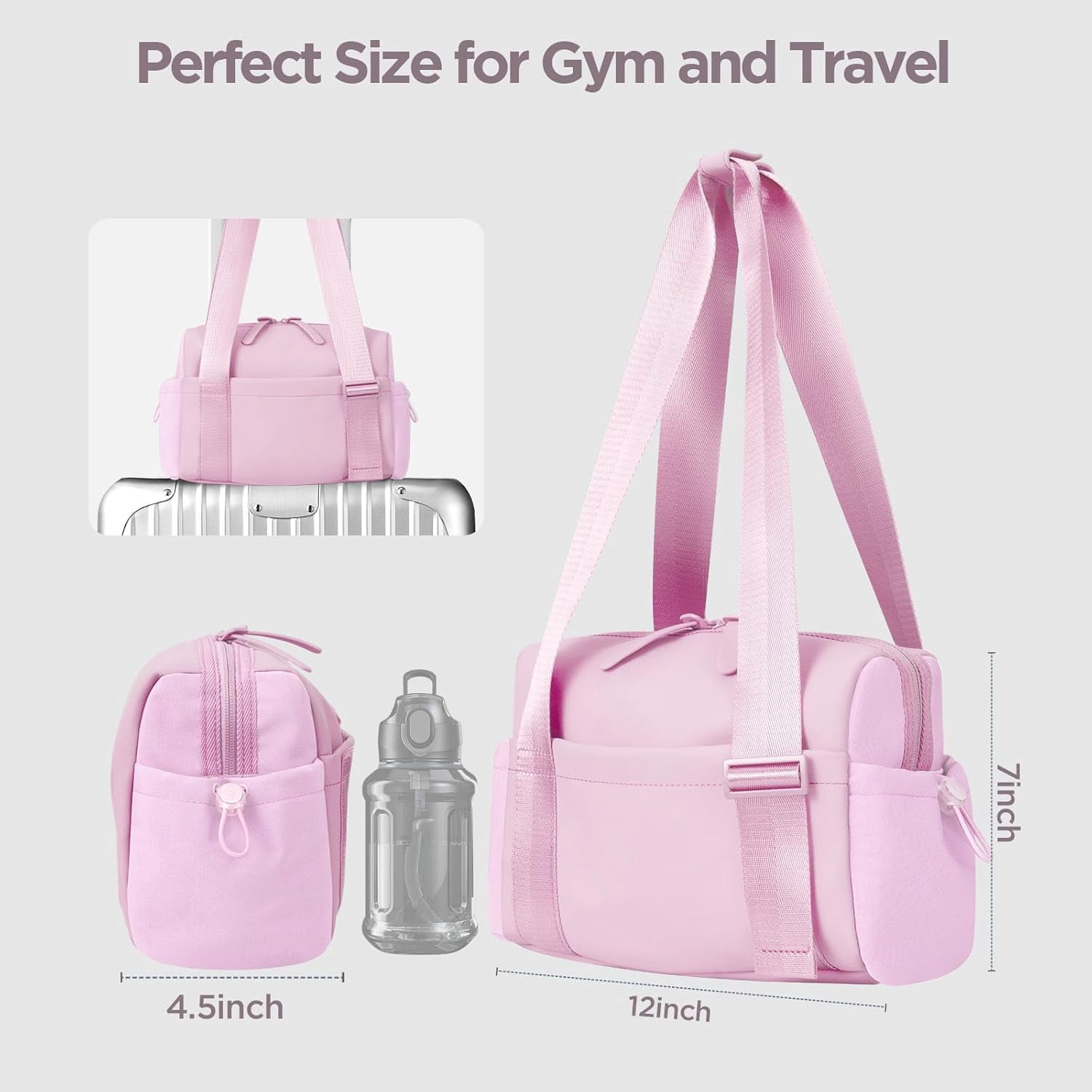 Bag for Women Girls Small Gym Tote Bag with Wet Compartment Waterproof Travel Duffle Bag Cute Workout Sport Bag