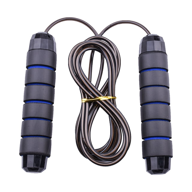 Cuerda para saltar – Cuerda para saltar de velocidad con rodamientos de bolas – Mangos suaves de espuma viscoelástica – Cuerda para saltar de velocidad Cable de alambre ajustable Jormftte CPB-DE-SSW240-2