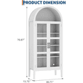 thumbnail image 2 of 70" Tall Arched Bookcase with LED Lights,Modern Curved Cabinet with Glass Door& Adjustable Shelves,Modern Display Storage Cabinet for Home Office Kitchen & Dining Living Room, 2 of 7