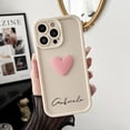 thumbnail image 2 of Bonita funda personalizada con nombre y corazón de amor para iPhone 16, 15, 14, 13, 12, 11 Pro Max, funda de silicona suave de lujo personalizada DIY 15 Pro Max, 2 of 5