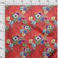 thumbnail image 2 of oneOone Georgette Viscose Pastel Rouge Fleur Artistique Robe Tissu Matériel Tissu Imprimé par la Cour 42 Pouces de Large, 2 of 4