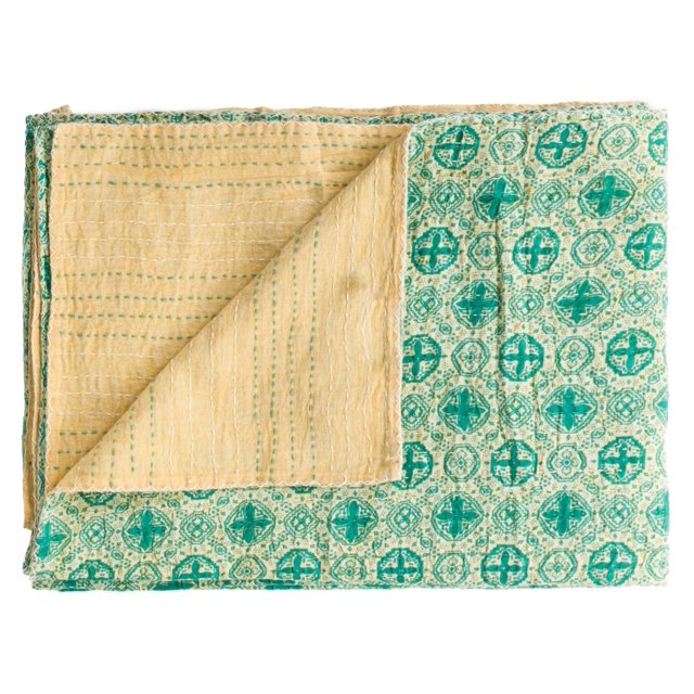 Taj Hotel Jeté en Coton Kantha / 50"x70 Pouces / A