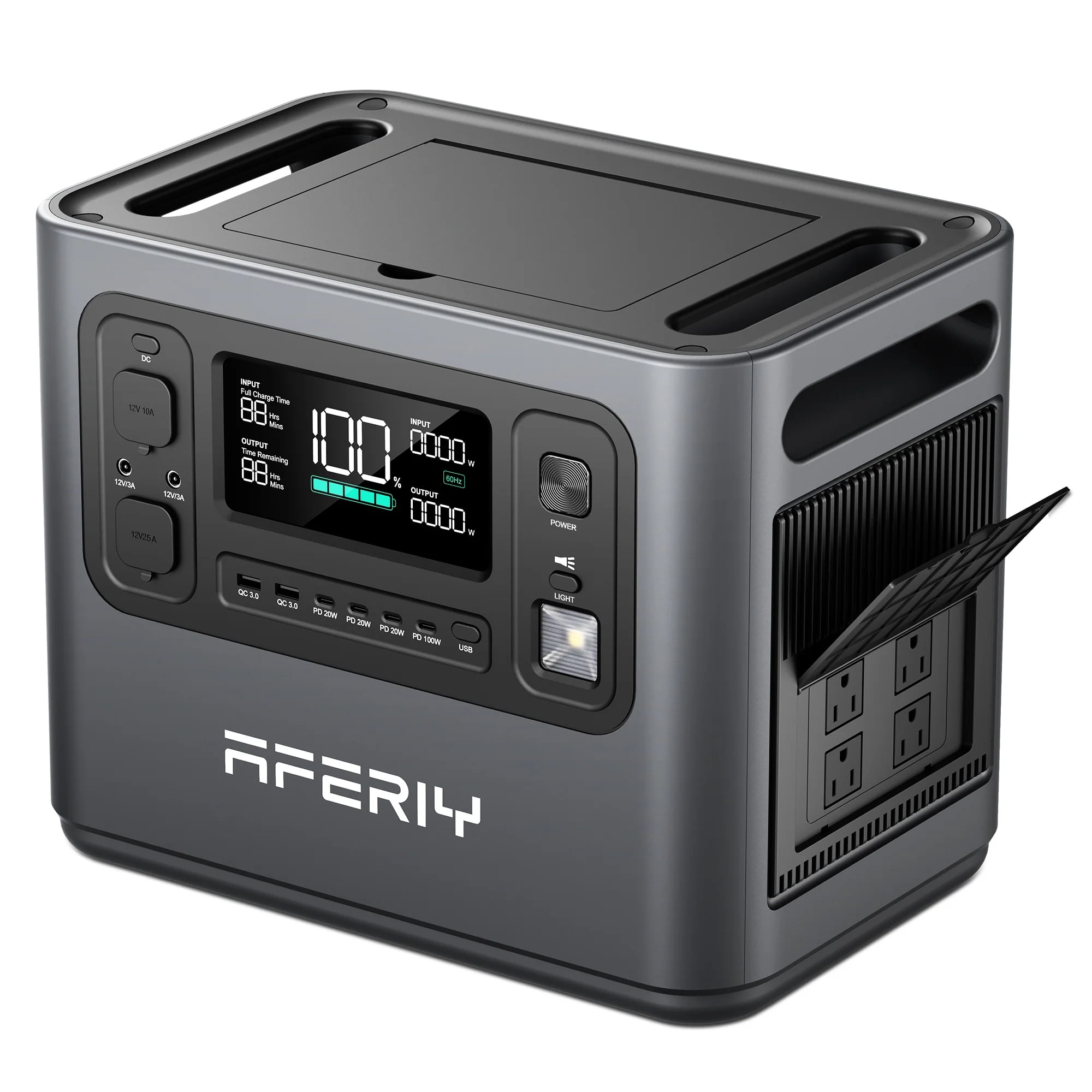 AFERIY 960Wh Portable Power Station, 1200W (2400W Surge) LiFePO4 Solar Generator with 14 Ports, Fast 1.5H Charging, UPS Backup for Home, Camping, RVs