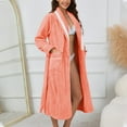 thumbnail image 6 of Hauaitttt Women Coral Velvet Mid Length Nightgown Color Contrast Home Bathrobe Coat Tie Women Womens Robes Full Length Womens Robes with Zipper Size 4x Long Hooded Robes for Women Zipper Women s, 6 of 8