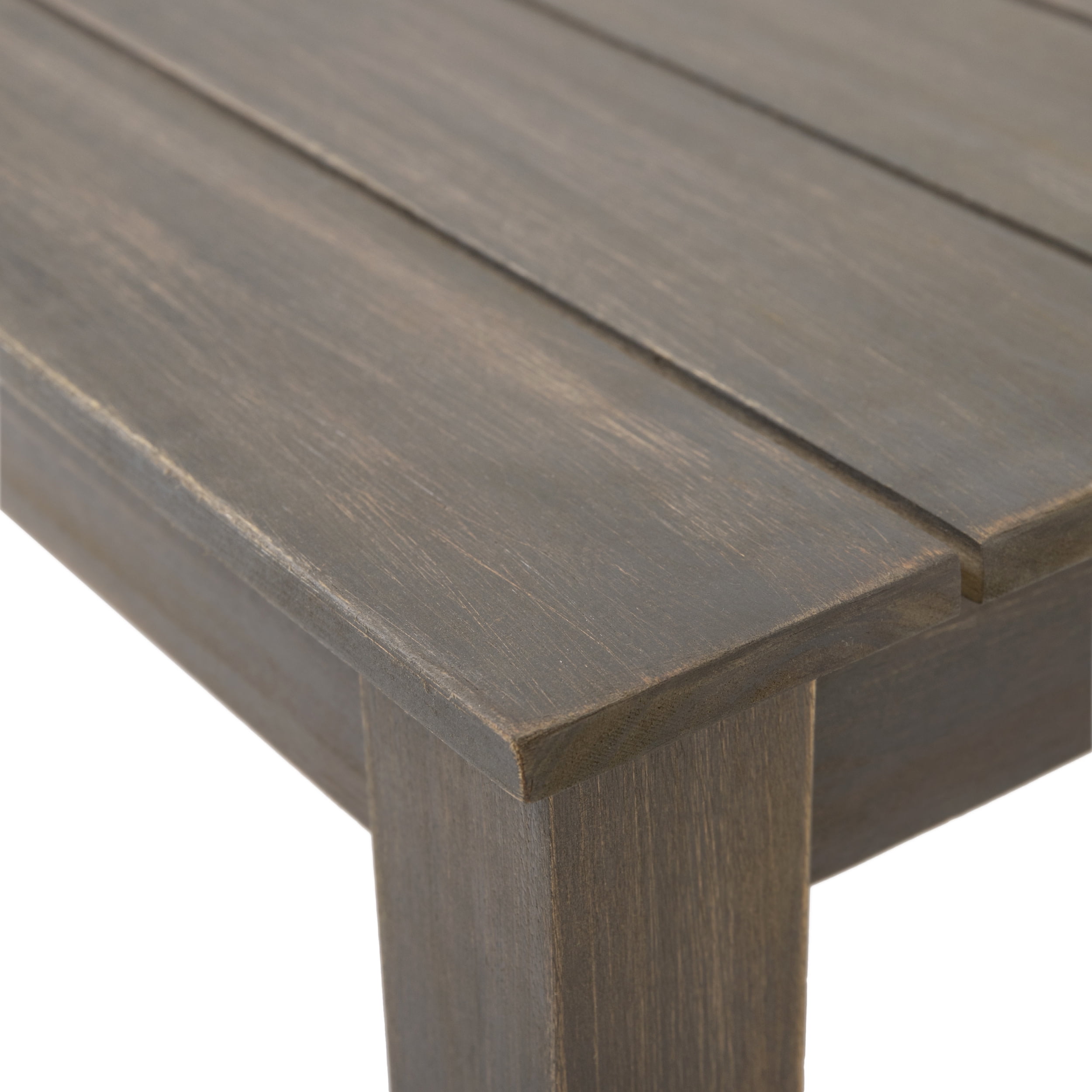 Sasha Acacia Wood Outdoor Loveseat and Coffee Table Set with Cushions, Gray, Dark Gray