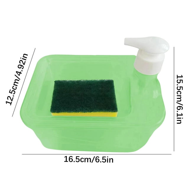Sponges for Cleaning,Sponge and Soap Dispenser Kitchen Detergent Soap Dispenser Sponge Eraser Press Box Cleaning Brush Soap Box Circular Storage Box Soap Box Kitchen Soap Dispenser