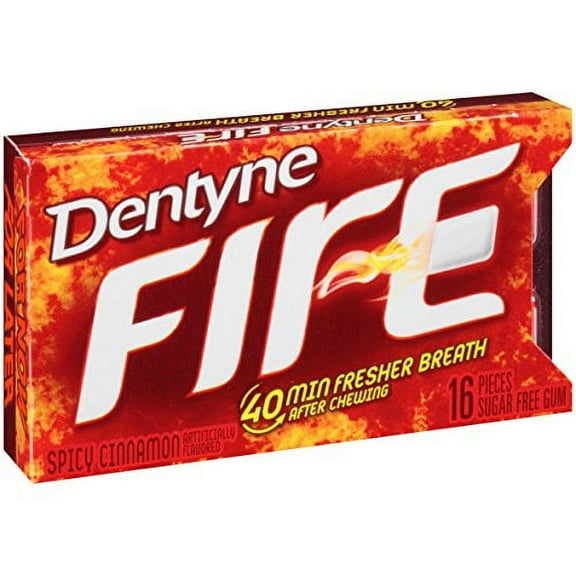 Dentyne Fire Sugar-Free Gum (Spicy Cinnamon, 16 Piece, Pack of 9)