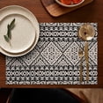 thumbnail image 4 of Black Geometric Diamond Pattern Summer Placemats Table Placemats Set Of 6-Linen Kitchen Washable Placemats Table Mats 11.8"x17.7"Non-Slip Heat Resistant, 4 of 5