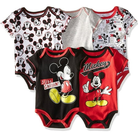 Disney Disney Mickey  Mouse  Baby  Boys Onesies 5 Pack 