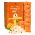 thumbnail image 1 of MELTINGTABS Recambio de tabletas de jabón de manos espumoso (paquete de 10) - Tabletas concentradas con aroma cítrico para recambios de jabón espumoso sin ensuciar, 1 of 5