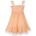 thumbnail image 3 of Girls Dress Orange Tank Smocked Ruffle Skirt Sundress 12-18 M, 3 of 8