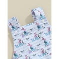 thumbnail image 5 of Bslissey Newborn Baby Girls Easter Straps Rompers Sleeveless Cute Bunny Flower Print Tank Tops Jumpsuit Infant Toddler Cute Daily Overalls Bodysuit 0-24 Months, 5 of 8