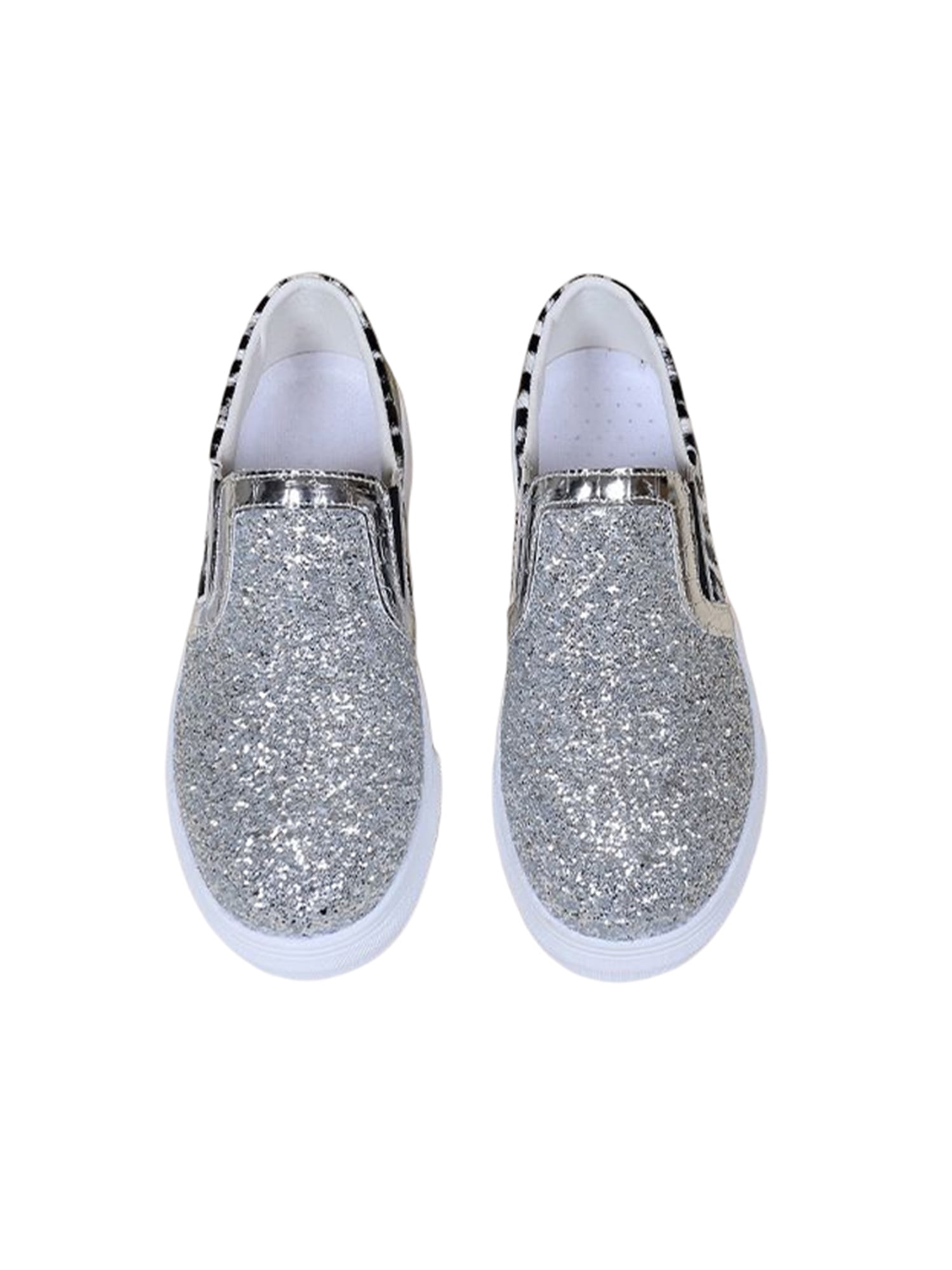 Crocowalk Womens Casual Shoes Slip On Flats Glitter Loafers Women Boat Shoe Outdoor Fashion Sole Moccasins Silver 5.5 - Walmart.com