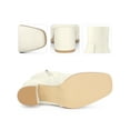 thumbnail image 2 of BLISSFUL STEP Women's Ankle Boots Chunky Heel Square Toe Side Zip Faux Leather Booties Cream 9.5, 2 of 6