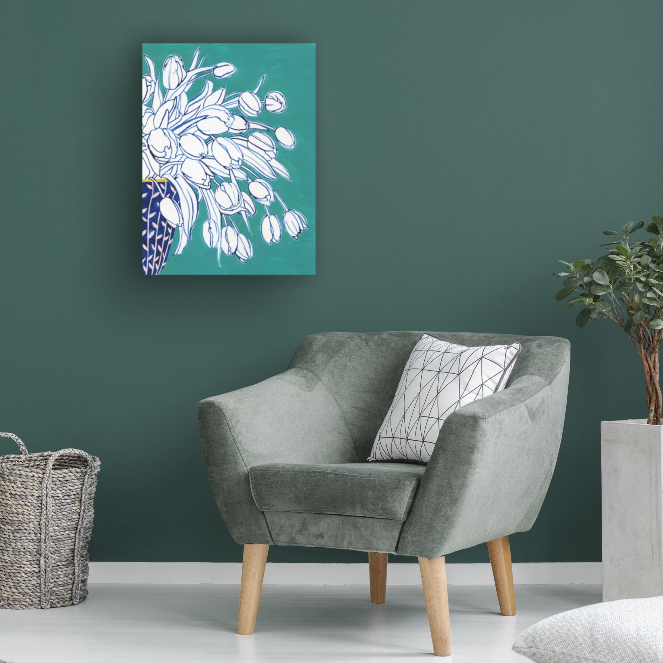 Trademark Fine Art Grace Popp Turquoise Tulip Bouquet II Canvas Wall Art