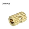 thumbnail image 3 of Unique Bargains M3 x 8mm(L) x 5.4mm(OD) Brass Knurled Threaded Insert Embedment Nuts 200Pcs, 3 of 3