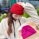 thumbnail image 4 of Sonducket Sombreros de mujer, sombreros de Color sólido, accesorio de ropa, gorros de invierno flexibles y cómodos, gorro de punto Unisex grueso para Sombreros Rosa roja, 4 of 6