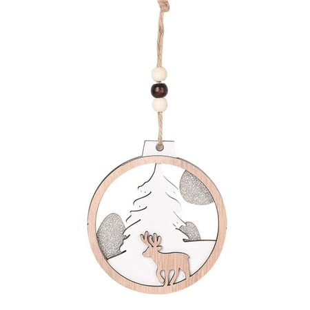 

Feltree Hanging Ornaments Clearance Christmas Party Home Holiday Decorations Christmas Pendant Carved Wood Chips
