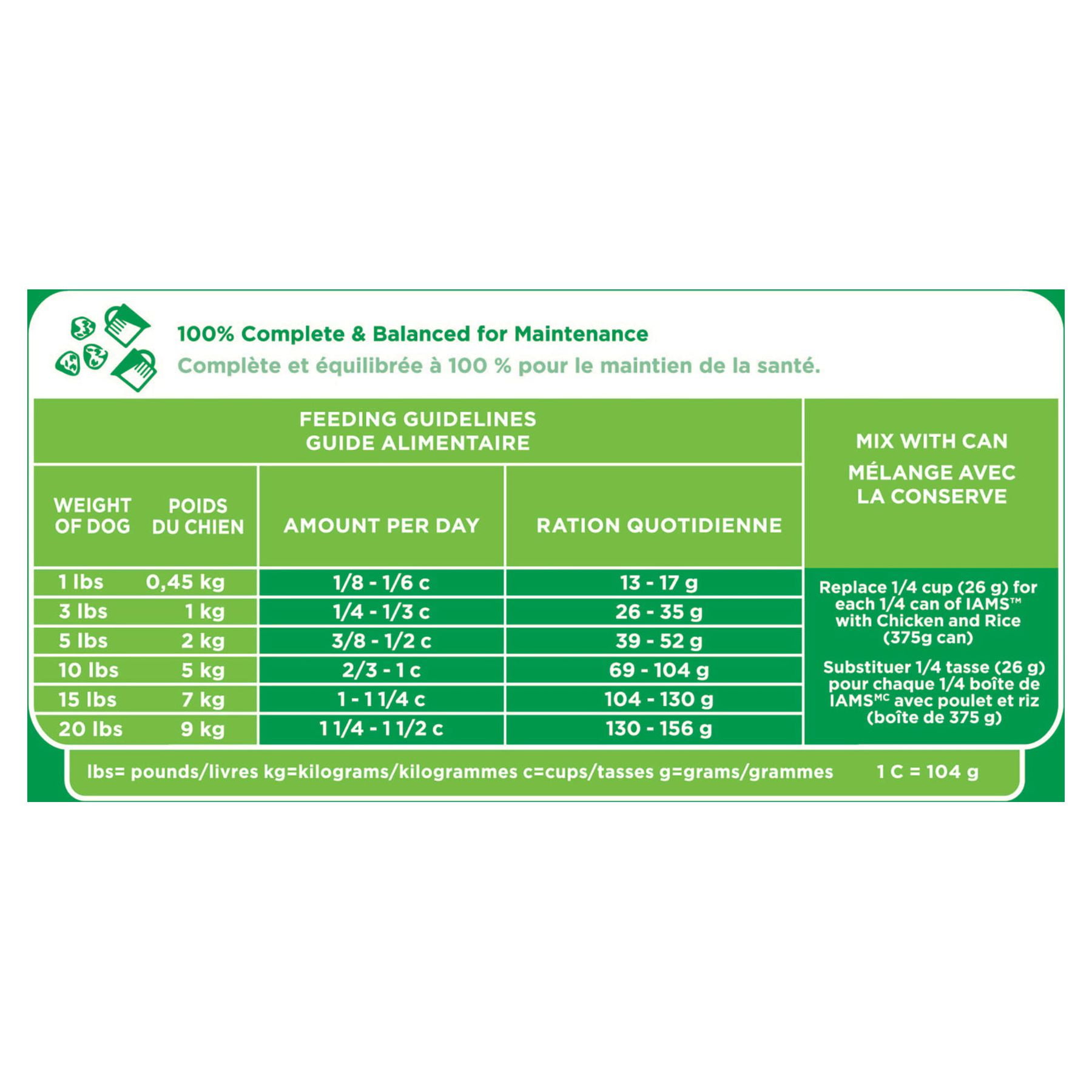 Iams large breed shop feeding chart