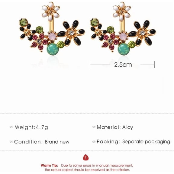 1 Pair Colorful Flower Earrings Unique Design Earrings Creative Personal Earrings Trendy Simple Earrings for Women Christmas Birthday Festival Elegant Jewelry Gifts