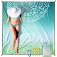thumbnail image 2 of Manta de playa WIWIGO, impermeable y resistente a la arena, 200 x 225 cm, para 2 a 8 adultos, 2 of 6