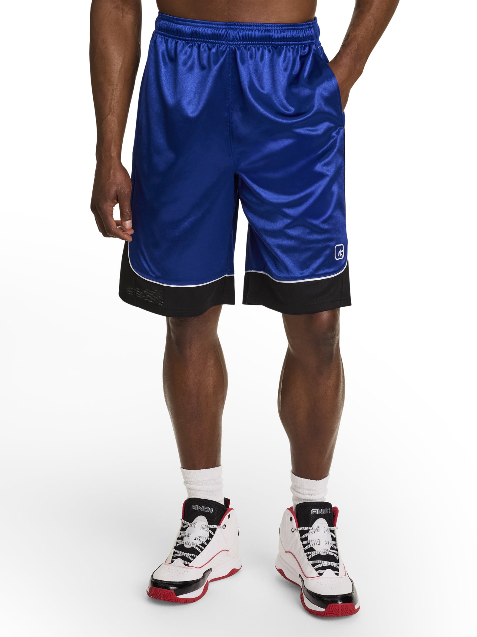 AND1 Men's and Big Men's All Court Colorblock Short, 11" inseam, up to Size 5XL