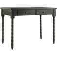 thumbnail image 2 of Chelsea Lane Wood Writing Desk 2-Drawer with Helix Legs, Balck, 2 of 2