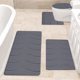 thumbnail image 4 of Juego de 4 alfombrillas de baño de espuma, suaves, absorbentes y antideslizantes, lavables a máquina y de secado rápido, para hogares y baños de invitados. Aestivo | Gris oscuro | AESTIVO, 4 of 7