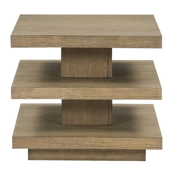 Steve Silver Canyon Modern 24" Square Wood Accent End Table, Weathered Sand