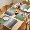 thumbnail image 5 of Sage Green Placemats Set&nbsp;of&nbsp;6 Grey Gradient Wood Grain Farmhouse Retro Striped Heat Insulation Washable Place Mats, Non-Slip Table Mats for Dining Table Party Kitchen Decor,13x19 Inch, 5 of 9
